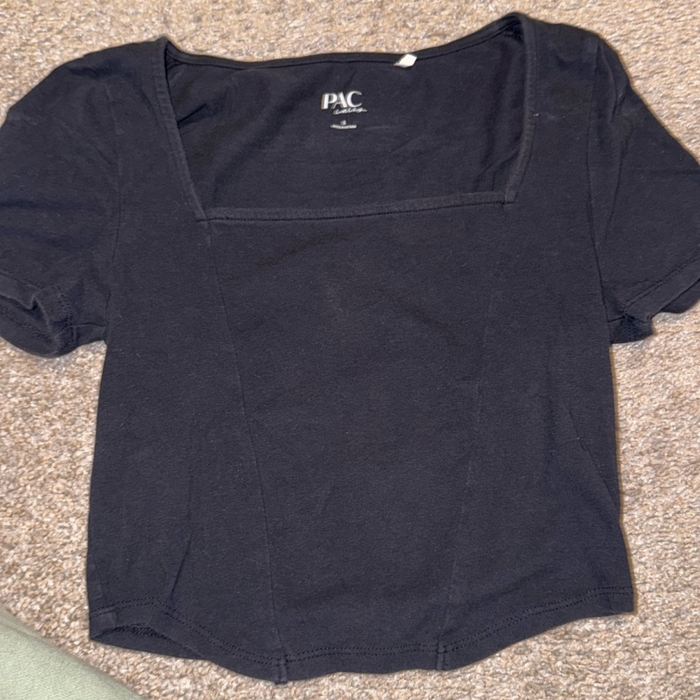 black square neck shirt
